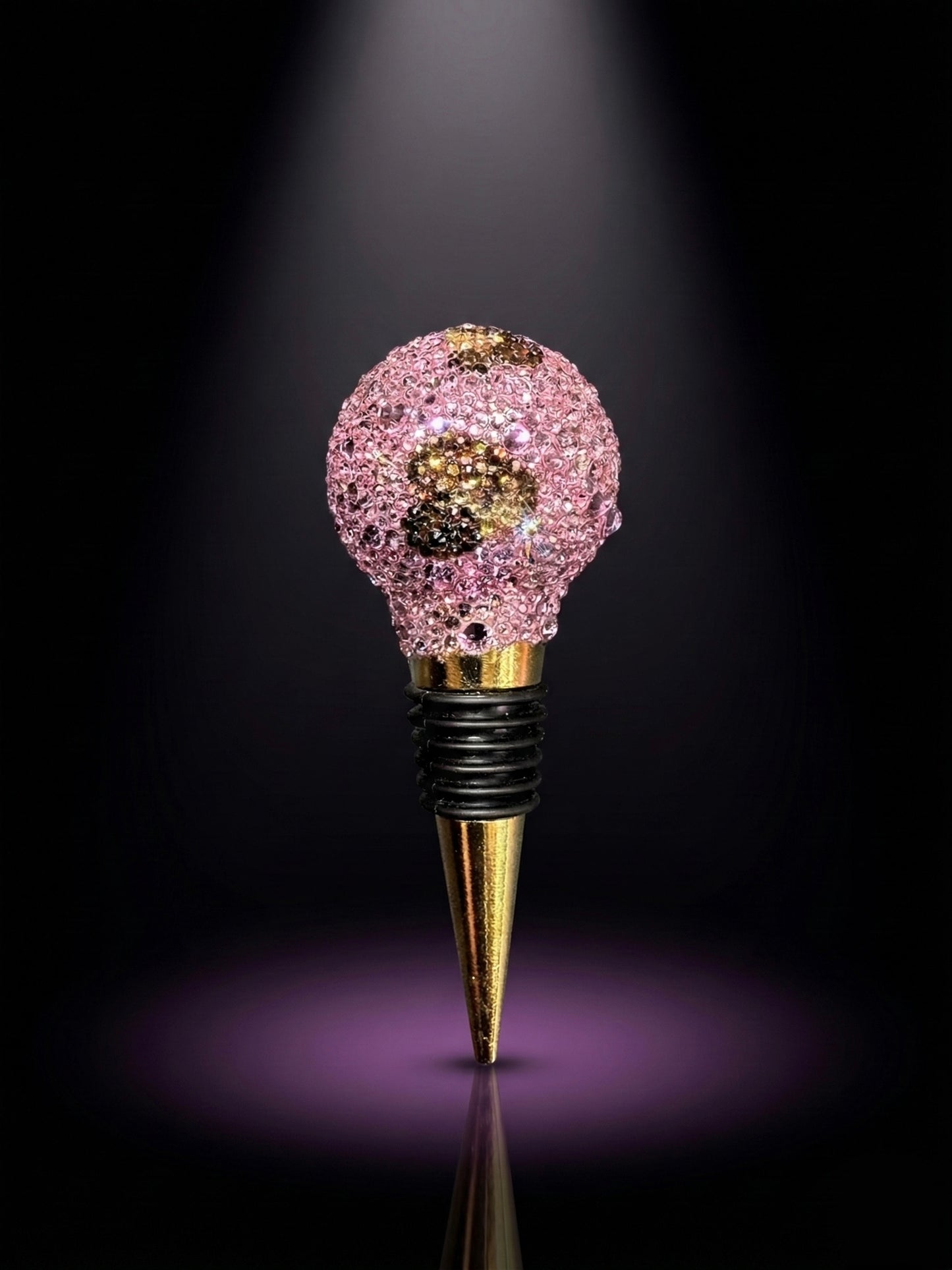 Leopard Print Rhinestone Wine Bottle Stopper - Ready to Ship